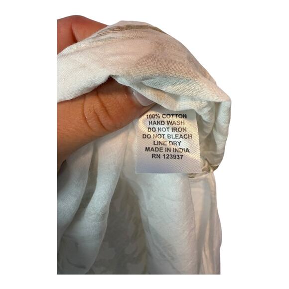 Debbie Katz White Cotton Beach Coverup Dress Women’s XS Boho Resort Tunic - Picture 7 of 7